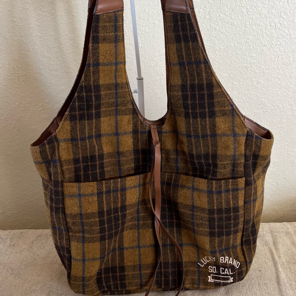 Lucky Brand Group Rhyn Hobo Topanga Tan Plaid Shoulder Bag - Picture 6 of 8